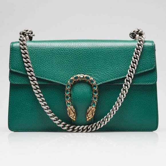 Gucci Green Leather Dionysus Small Shoulder Bag - Picture 1 of 12